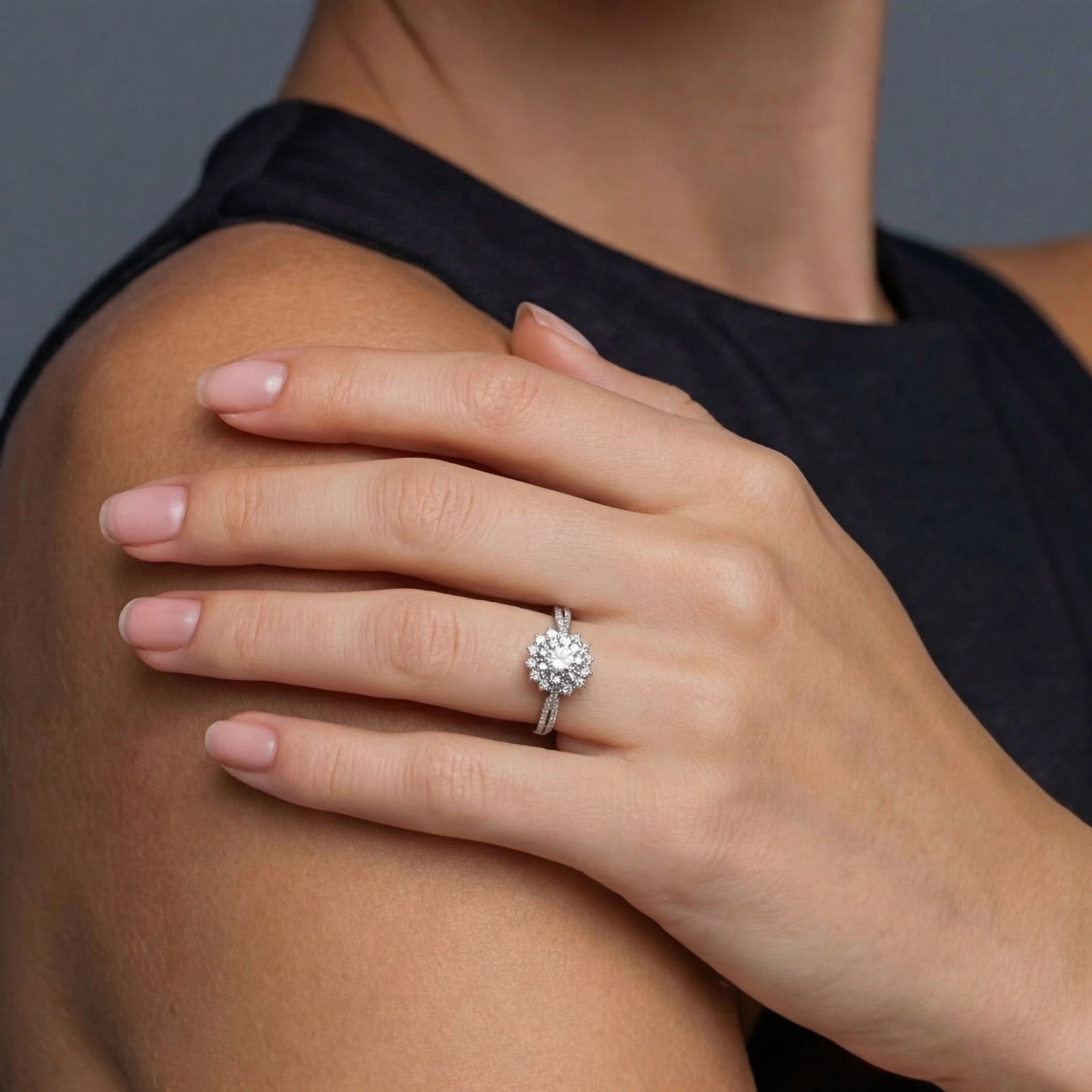 Stellar Halo Moissanite Ring - Image 4